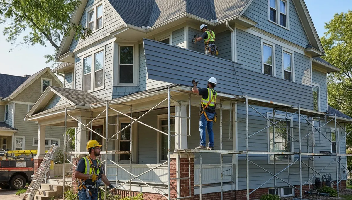 Minneapolis, MN siding contractor installing durable vinyl siding on a home exterior